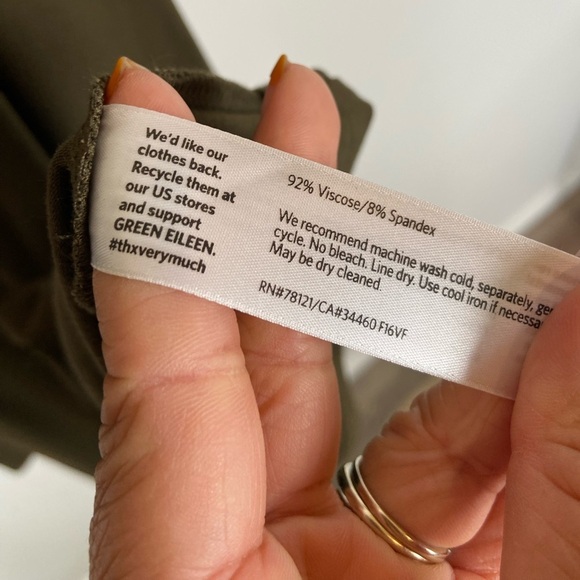 Eileen Fisher Soft Knit Long Sleeves Midi Dress Size M Color Green USA - Picture 7 of 7